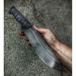 Custom Handmade Bowie Knife Fixed Blade Carbon Steel Survival Knife Outdoor Camping Knife Bowie Gift For Him Black Knife