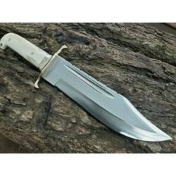 Camel Bone Handle Bowie Knife Full Tang Bowie Knife Survival Outdoor Knife Camping Gift For Him Unique Knife Hunting