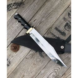 Mirror Polished Fixed Blade Bowie Knife Custom Handmade Bowie Knife Survival D2 Steel Hunting Bowie Knife Gift For Him