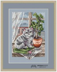 tales of siberian counted cross stitch pattern, stitch cat, pdf, cssaga, needlepoint cross stitch cat, xstitch animalc