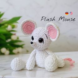 Plush mouse . Crochet PDF pattern, Plush Velvet yarn mice * amigurumi toy * stuffed toy