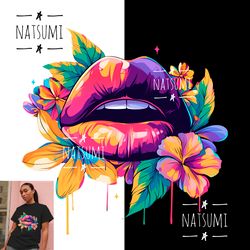 Lips PNG, Lips Clipart, Sublimation PNG for shirt designs, colorful neon PNG, PNG file for sublimate, PNG for tumblers