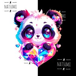 Cute kawaii panda PNG file for kids tshirts, Sublimation designs for kids, Colorful panda clipart PNG for tumblers shirt