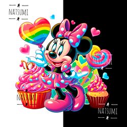Minnie Mouse and sweets PNG, Sublimation designs downloads for shirts, Sublimation designs for tumblers, Cartoon PNG DTF