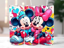 Mickey and Minnie Mouse tumbler wraps PNG, Disney Tumbler Wrap Sublimation Design PNG, 20oz Skinny Straight & Tapered