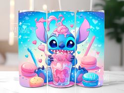 Stitch and sweets tumbler wrap PNG, Stitch Colorful Tumbler Wraps Sublimation Design PNG, 20oz Skinny Straight & Tapered