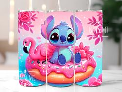 Stitch and donut tumbler wraps PNG, Stitch Colorful Tumbler Wrap Sublimation Design PNG, 20oz Skinny Straight & Tapered