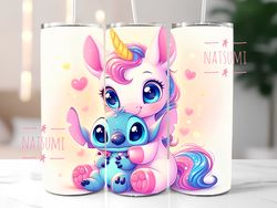 Stitch and unicorn tumbler wrap PNG, Stitch Tumbler Wraps Sublimation Design PNG, 20oz Skinny Straight & Tapered