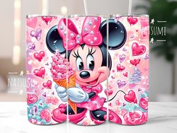 Sparkle Minnie Mouse tumbler wrap girls PNG, Disney Tumbler Wraps Sublimation Design PNG, 20oz Skinny Straight & Tapered