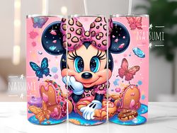 Minnie Mouse and donuts tumbler wrap girls PNG, Disney Tumbler Wraps Sublimation Design PNG, 20oz Skinny Straight