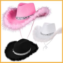 Fashion Women's Costume Party Cosplay Cowboy Accessory - Sequin Cowgirl Hats - Cowboy Hat - Cowgirl Hat - Bachelorette P