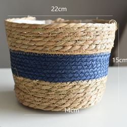 Straw Weaving Flower Plant Pot Basket - Grass Planter Basket - Indoor Outdoor Flower Pot Cover - Plant Containers for Pl