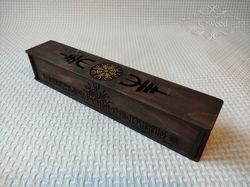 Wooden Norse Style Incense Stick Burner Box Laser Cut Home Decor