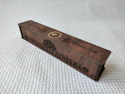 Wooden Old Slavic Style Kolovrat Sun Incense Stick Burner Box Laser Cut Home Decor - SPECIAL EDITION