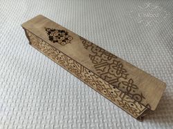Wooden Indonesian Style Incense Stick Burner Box Laser Cut Home Decor