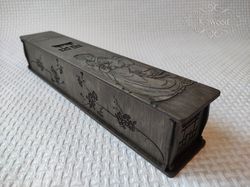 Wooden Japan Geisha Incense Stick Burner Box Laser Cut Home Decor