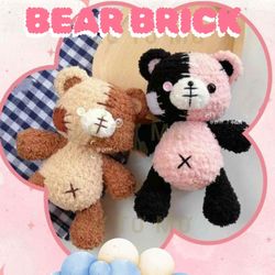 Crochet pattern Bear Brick toy, toy for children