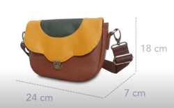 Pattern of a small cross-body bag made of leatherette