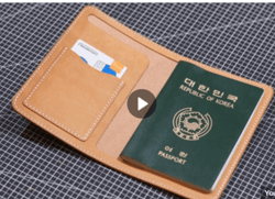 Minimalist leather passport cover pattern