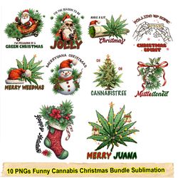 Weed Christmas Bundle, Retro Christmas Bundle, Marijuana Shirt Design, Funny Santa Png, Christmas Cannabis clipart