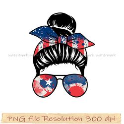 4th of July SUBLIMATION BUNDLE, 4th of july messy bun png sublimation, 300dpi