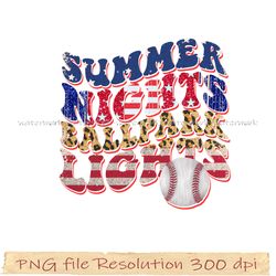 Baseball Sublimation Bundle Png, Baseball design 300dpi, Summer nights ballpark lights png