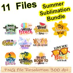 Summer Sublimation bundle, Hello Summer, Beach Life png, Vibes Peace, png Design, 350 dpi, digital file, Instantdownload