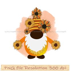Sunflower Sublimation Bundle PNG, Sunflower png, Gnome sunshine, Design 350 dpi, digital file, Instantdownload
