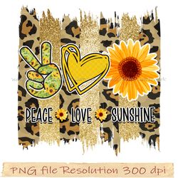 Sunflower Sublimation Bundle PNG, Sunflower png, peace love sunshine png, Design 350 dpi, digital file, Instantdownload