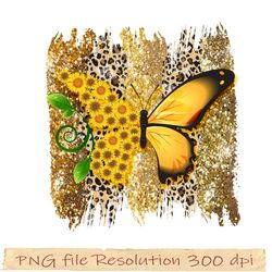 Sunflower Sublimation Bundle PNG, Sunflower png, Sunflower butterfly png, Design 350 dpi, digital file, Instantdownload