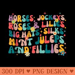 horses jockeys roses&lilies big hats silks mint juleps - sublimation images png download - stunning sublimation graphics
