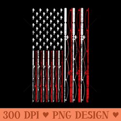 fishing rod american flag funny vintage fishing - transparent png download - unlock vibrant sublimation designs