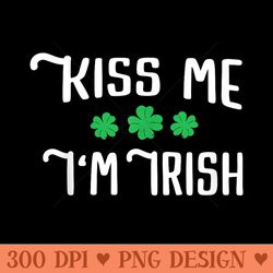 Kiss Me I'm Irish Funny St Patrick's Day - Mug Sublimation PNG - Bring Your Designs to Life