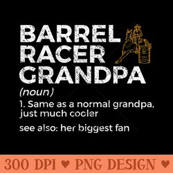 Funny Barrel Racer Grandpa Her Biggest Fan Horse Racing - Printable PNG Images - Easy-To-Print And User-Friendly Designs