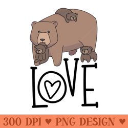 mom bear love baby bear cub - png graphics