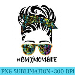 messy hair bandana sunglasses bmx mom life mothers day - png download clipart