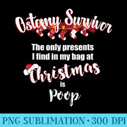 Funny Ostomy Survivor Christmas Present Stoma Bag Poop - High Resolution Shirt PNG