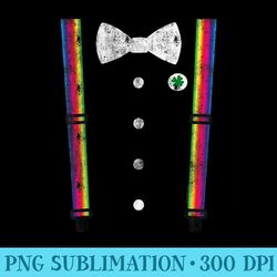 rainbow leprechaun tuxedo suspenders st. patricks day - transparent png download