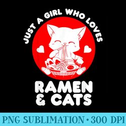 Ramen Cat Neko Kawaii Anime Japanese Noodle Otaku Girl - PNG Download Gallery