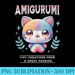 kawaii amigurumi cat crafting passion crochet art - fashionable shirt design