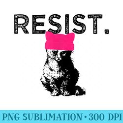 feminist resist t pussyhat pink hat cat lady - png download clipart
