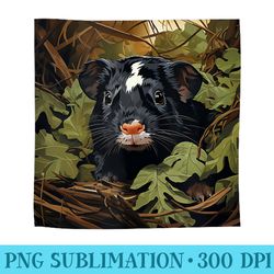 guinea pig leaves camouflage illustration graphic - sublimation png designs