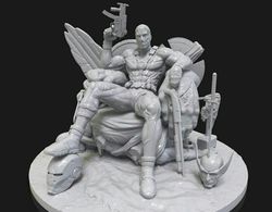 Deadpool Sitting on Throne 3D Model STL Avengers Fan Art
