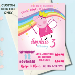 Personalized File Peppa Pig Birthday invitation | Peppa Pig Invitation | Peppa Pig Party Kids Invite | Printable and