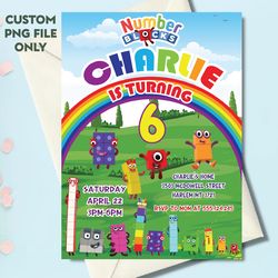 Personalized File Numberblocks Birthday Invitations | Number Blocks Invite | Numberblocks Evite | Editable| Instant
