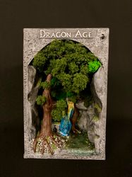 Book Nook Dragon Age, handmade, Book Shelf, Shelf Insert, Bookends, Gift, Booknook, Diorama