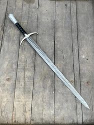 LongClaw Sword | Game oF Thrones | Jon Snow | Damascus Steel | Leather Sheat