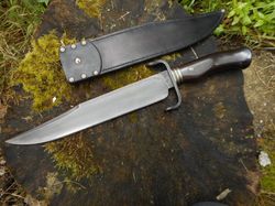 CUSTOM HANDMADE D2 TOOL STEEL SURVIVAL BOWIE KNIFE HUNTING CAMPING KNIFE.