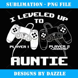 i leveled up to auntie gaming baby gender announcement - artistic sublimation digital file