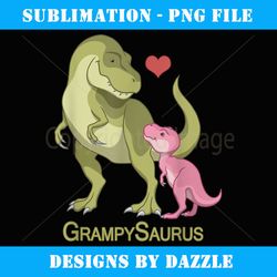 grampysaurus trex & baby girl dinosaur - vintage sublimation png download